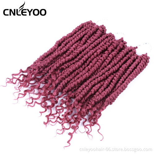 Red Curly End Spring Senegalese Crochet Hair 12 Inch Factory 2S Senegalese Twist Crochet Braids For Women